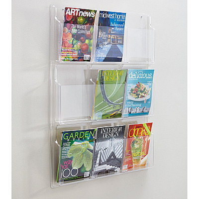 Safco 9-Pocket Magazine/Literature Display Rack (SAF5603CL)