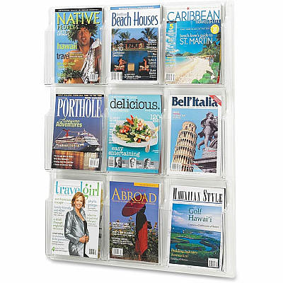 Safco 9-Pocket Magazine/Literature Display Rack (SAF5603CL)