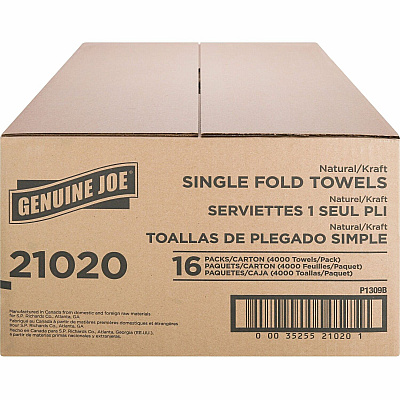 Genuine Joe Single-Fold Value Paper Towels (GJO21020)