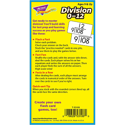 TREND Division 0-12 Flash Cards (TEPT53106)