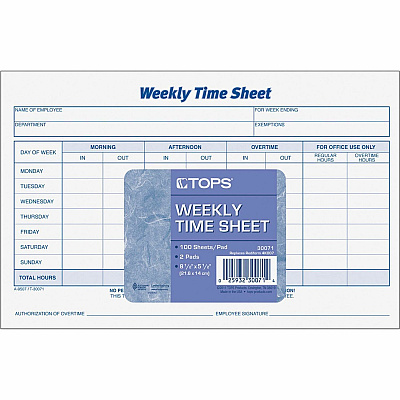 TOPS Weekly Timesheet Form (TOP30071)