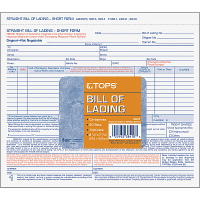 TOPS Bills of Lading Snap-Off Sets (TOP3841)