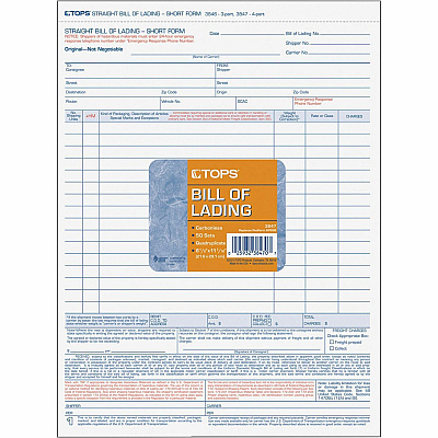 TOPS Bill-of-Lading Snap off 4-part Form Sets (TOP3847)