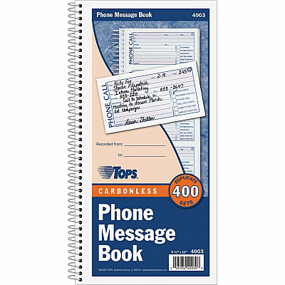 TOPS Carbonless Phone Message Book (TOP4003)