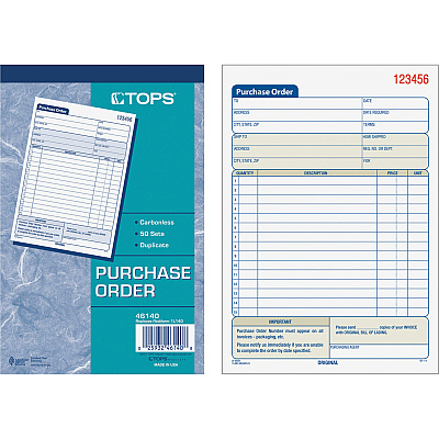 TOPS Carbonless 2-Part Purchase Order Books (TOP46140)