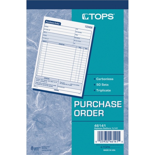 TOPS Carbonless 3-Part Purchase Order Books (46141)
