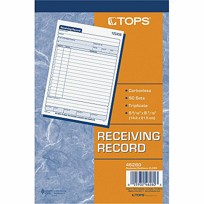 TOPS Carbonless Receiving Record Forms (TOP46260)