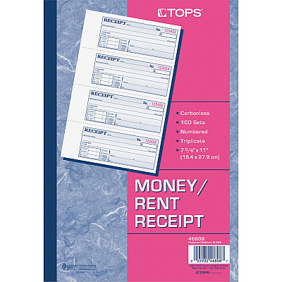 TOPS Money/Rent Receipt Book (TOP46808)