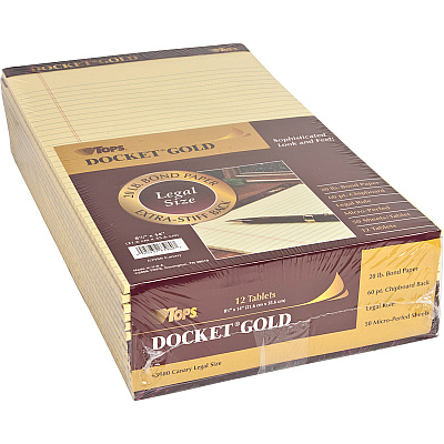 TOPS Docket Gold Legal Pads - Legal (TOP63980)