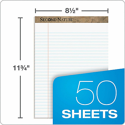 TOPS Second Nature Legal Rule Recycled Writing Pad (TOP74880)