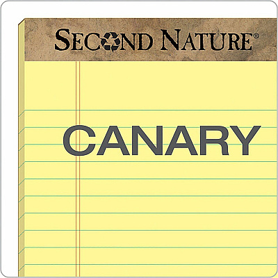 TOPS Second Nature Ruled Canary Writing Pads (TOP74890)