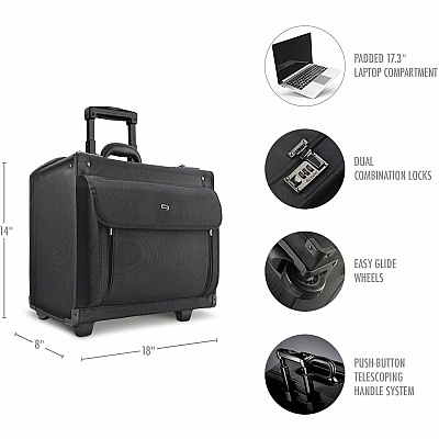Solo Classic Carrying Case (Roller) for 17" Notebook - Black (USLB784)
