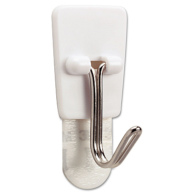 Command General Purpose Wire Hooks, Small, Metal, White, 0.5 lb Capacity, 3 Hooks and 4 Strips/Pack (MMM17067ES)