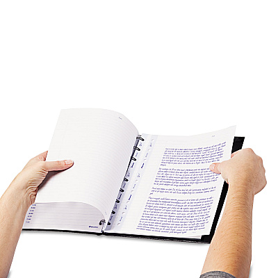 Blueline MiracleBind Notebook, 1-Subject, Medium/College Rule, Black Cover, (75) 11 x 9.06 Sheets (REDAF1115081)