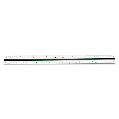 Chartpak Triangular Scale, Plastic, 12" Long, Architectural, Color-Coded (CHA235A)
