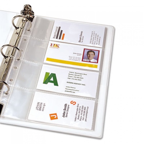 Avery Business Card Binder Pages, For 2 x 3.5 Cards, Clear, 8 Cards/Sheet, 5 Pages/Pack (76025)