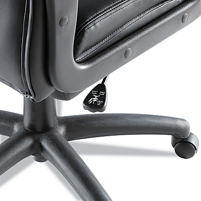 Alera Fraze Series Executive High-Back Swivel/Tilt Bonded Leather Chair, Supports 275 lb, 17.71" to 21.65" Seat Height, Black (ALEFZ41LS10B)