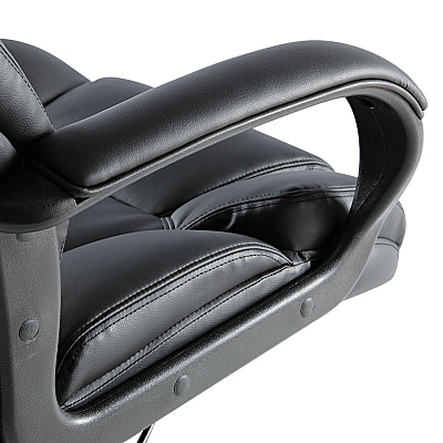 Alera Fraze Series Executive High-Back Swivel/Tilt Bonded Leather Chair, Supports 275 lb, 17.71" to 21.65" Seat Height, Black (ALEFZ41LS10B)