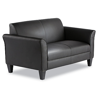 Alera Reception Lounge Furniture, Loveseat, 55.5w x 31.5d x 33.07h, Black (ALERL22LS10B)