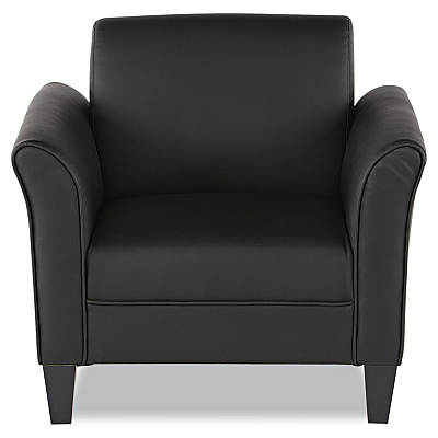 Alera Reception Lounge Sofa Series Club Chair, 35.43" x 30.7" x 32.28", Black Seat, Black Back, Black Base (ALERL23LS10B)