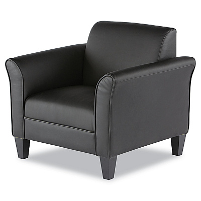 Alera Reception Lounge Sofa Series Club Chair, 35.43" x 30.7" x 32.28", Black Seat, Black Back, Black Base (ALERL23LS10B)