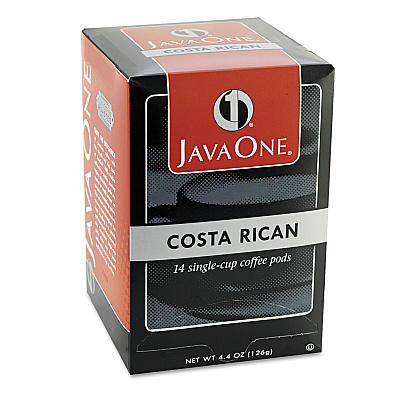 Java One Coffee Pods, Estate Costa Rican Blend, Single Cup, 14/Box (JAV30400)