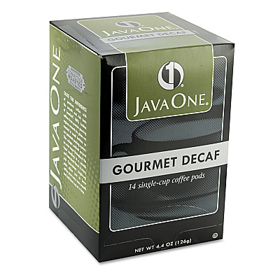 Java One Coffee Pods, Colombian Decaf, Single Cup, Pods, 14/Box (JAV30210)