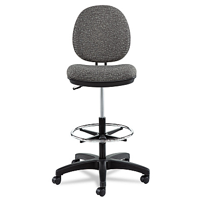 Alera Interval Series Swivel Task Stool, Supports 275 lb, 23.93" to 34.53" Seat Height, Graphite Gray Seat/Back, Black Base (ALEIN4641)