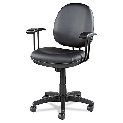 Alera Interval Series Swivel/Tilt Task Chair, Bonded Leather Seat/Back, Up to 275 lb, 18.11" to 23.22" Seat Height, Black (ALEIN4819)