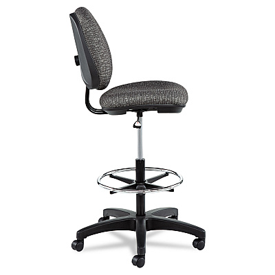 Alera Interval Series Swivel Task Stool, Supports 275 lb, 23.93" to 34.53" Seat Height, Graphite Gray Seat/Back, Black Base (ALEIN4641)
