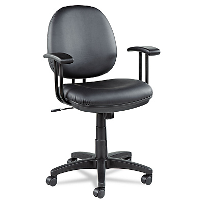 Alera Interval Series Swivel/Tilt Task Chair, Bonded Leather Seat/Back, Up to 275 lb, 18.11" to 23.22" Seat Height, Black (ALEIN4819)