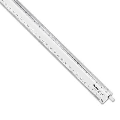 Chartpak Adjustable Triangular Scale Aluminum Engineers Ruler, 12", Long, Silver (CHA240)