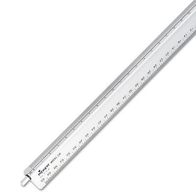 Chartpak Adjustable Triangular Scale Aluminum Engineers Ruler, 12", Long, Silver (CHA240)
