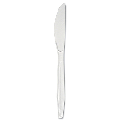 Boardwalk Mediumweight Polystyrene Cutlery, Knife, White, 10 Boxes of 100/Carton (BWKKNIFEMWPSCT)