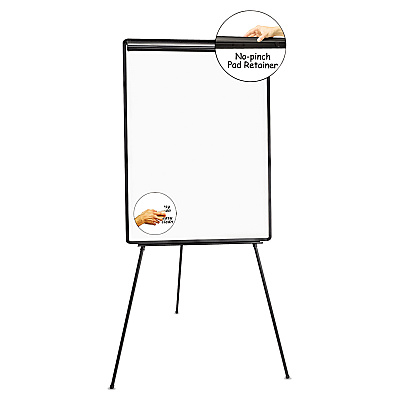Universal Dry Erase Board with Tripod Easel, 29 x 41, White Surface, Black Frame (UNV43032)