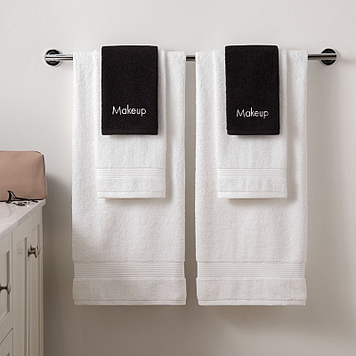 Hotel Cotton Makeup Fingertip Towel 11x17 Black, Case Of 144 (MAKEUP-11X17-CS)