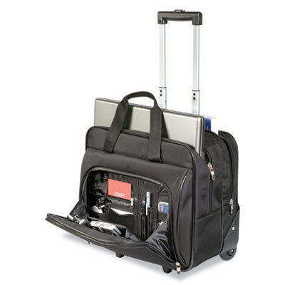 Targus Rolling Laptop Case, 1200D Polyester, Fits Devices Up to 16", Polyester, 16.5 x 7.5 x 14, Black (TBR003US)