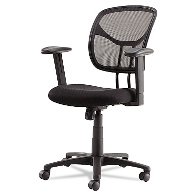 OIF Swivel/Tilt Mesh Task Chair with Adjustable Arms, Supports Up to 250 lb, 17.72" to 22.24" Seat Height, Black (OIFMT4818)