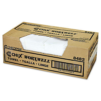 Chicopee Durawipe Shop Towels, 17 x 17, Z Fold, White, 100/Carton (CHI8482)