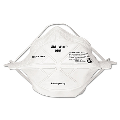 3M VFlex Particulate Respirator N95, Standard Size, 50/Box (MMM9105)