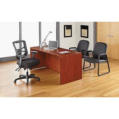 Alera Genaro Bonded Leather High-Back Guest Chair, 24.60" x 24.80" x 36.61", Black Seat, Black Back, Black Base (ALEGE43LS10B)