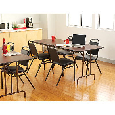 Alera Wood Folding Table, Rectangular, 71.88w x 29.88d x 29.13h, Mahogany (ALEFT727230MY)