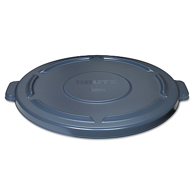 Rubbermaid Commercial BRUTE Self-Draining Flat Top Lids, 24.5" Diameter x 1.5h, Gray (RCP264560GY)