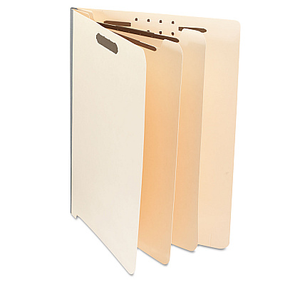 Universal Six-Section Manila End Tab Classification Folders, 2" Expansion, 2 Dividers, 6 Fasteners, Letter Size, Manila, 10/Box (UNV16150)