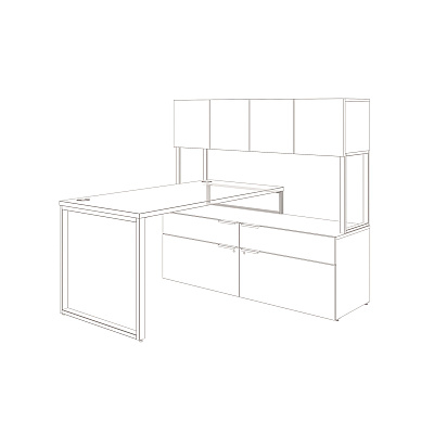 HON Voi O-Leg Support for Low Credenza, 2 x 29.75 x 7, Platinum Metallic (HONVSL30ST)