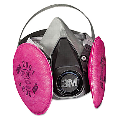 3M Half Facepiece Respirator 6000 Series, Reusable, Medium (MMM6291)