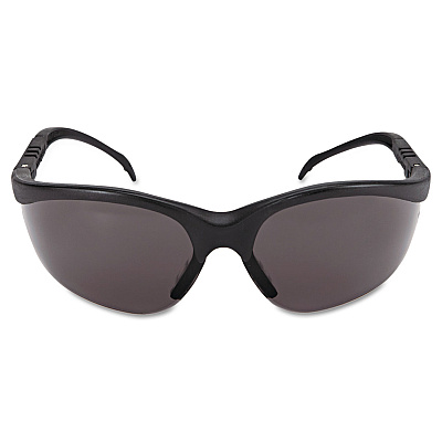 MCR Safety Klondike Safety Glasses, Matte Black Frame, Gray Lens, 12/Box (CRWKD112)