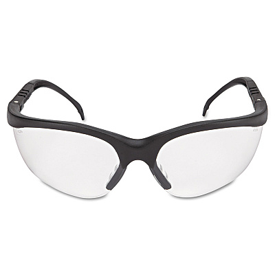 MCR Safety Klondike Safety Glasses, Matte Black Frame, Clear Lens (CRWKD110AF)