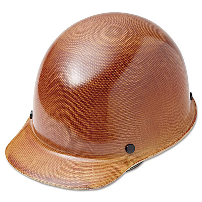 MSA Skullgard Protective Hard Hats, Front Brim, Fas-Trac III Ratchet Suspension, One Size Fits Most (6.5 to 8), Natural Tan (475395)