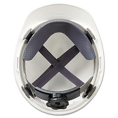MSA V-Gard Hard Hat, Vented, Front Brim, Fas-Trac III Ratchet Suspension, One Size Fits Most (6.5 to 8), White (475358)
